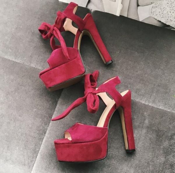

moraima snc summer super high platform thick heels sandal woman peep toe bowknot ankle strap shoes gladiator sandals, Black