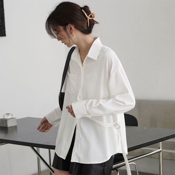 

shirts autumn female fashion long sleeve chiffon single pocket turn-down white collar femme m51