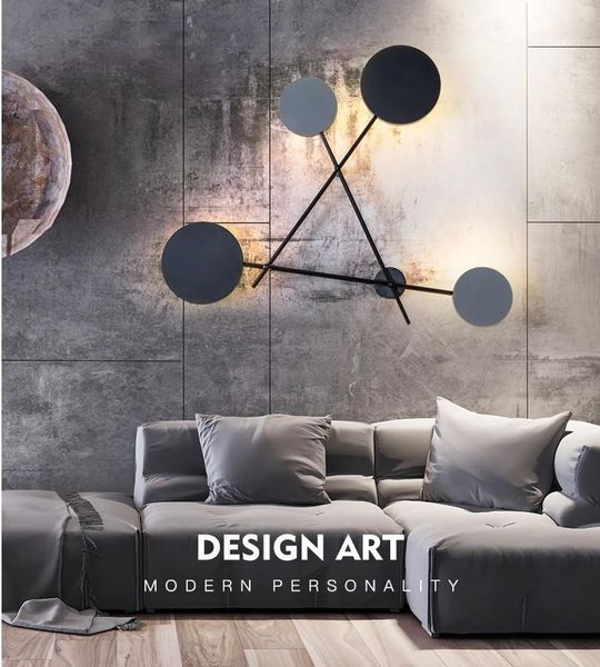 

wall lamps modern industry round bedroom bedside lamp led sconce light fixtures black iron luminaire indoor loft home