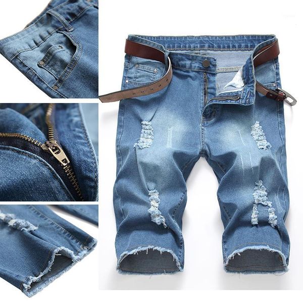 

men's jeans shorts straight blue casual large size 28-42 denim cotton