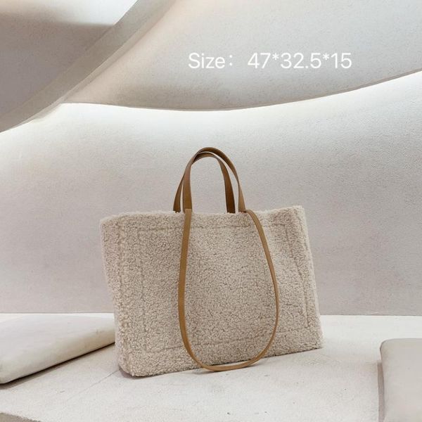 

evening bags female retro style large capacity mummy bag korean simple fashion portable short plush material shoulder shopping tote