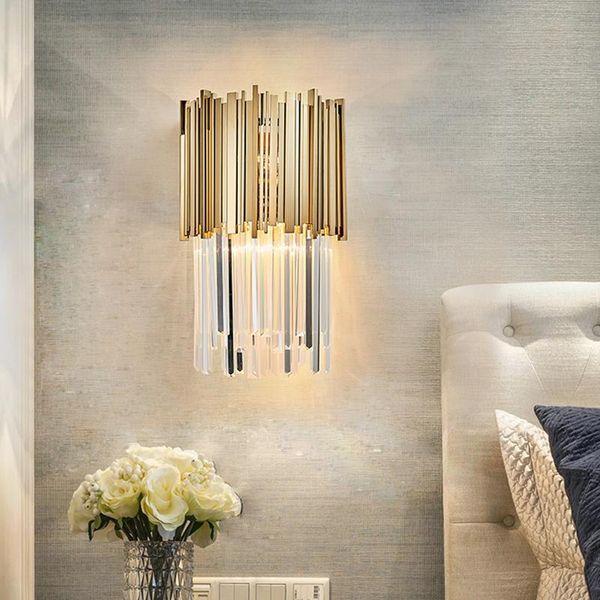 

wall lamps led e14 nordic iron crystal designer lamp light sconce for bar store foyer bedroom