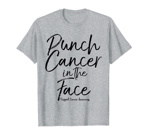 

punch cancer in the face support cancer awareness shirt, White;black