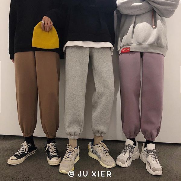 

women's pants & capris winter women gym sweatpants high waist ladies trousers loose casual beam feet femme jogger sport korean style, Black;white