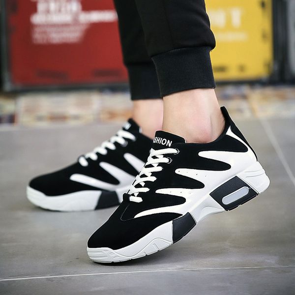 

white mesh fashion shoes normal walking d03 men sell breathable student young cool casual sneakers size 39 - 44, Black