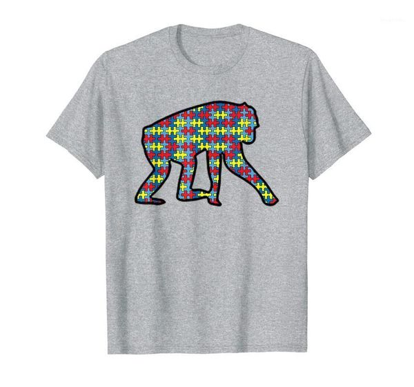 

men's t-shirts chimpanzee autism awareness kids monkey puzzle day mom gift t-shirt, White;black