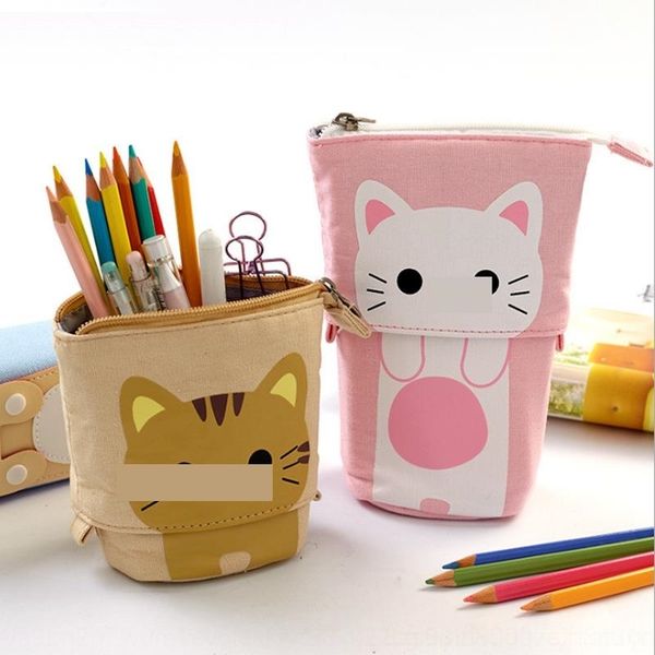 

2p84 the same tiktok korean canvas bag box pen bags cil boxcute compact multi function holder pencilcase variable pull down canvas