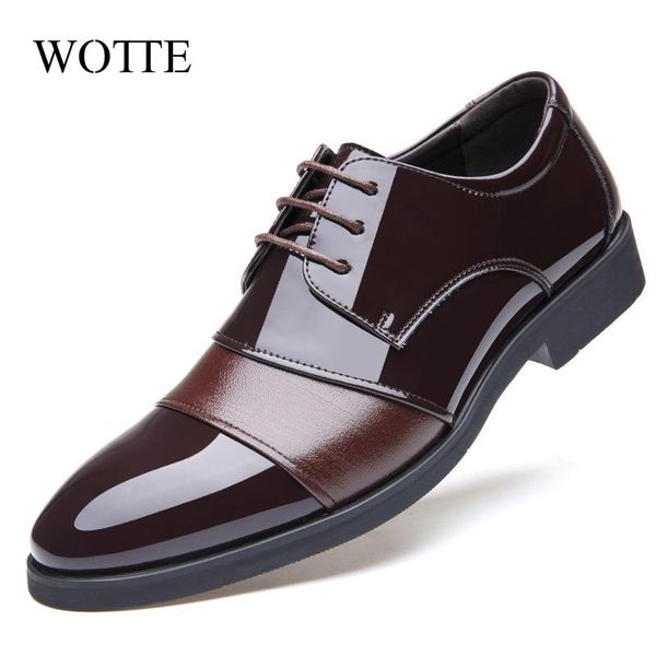

dress shoes wotte pu leather fashion men business loafers pointed toe black oxford breathable formal wedding men's suits