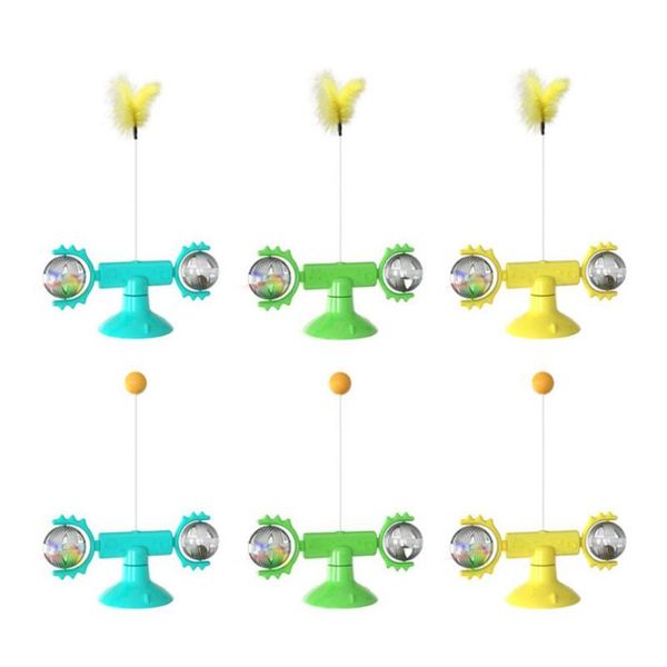 

cat toys carousel pinwheel pet toy with suctions funny relieving supplies