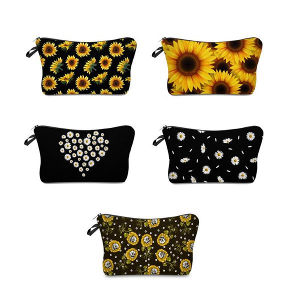 

sunflower waterproof cosmetic bag multifunctional lady dumpling small makeup pouch travel bags for toiletries & cases