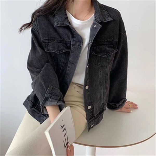 

women's jackets hzirip retro ol vintage denim coats autumn office fashion lady chic jackets dscz, Black;brown