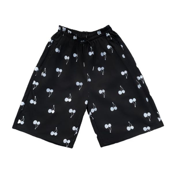 

women's shorts summer korean harajuku style cherry print all-match loose casual, White;black