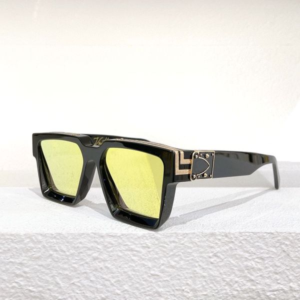 Óculos de sol milionários masculinos 96006 azul armação preta moda clássico milhões de óculos feminino tendência selvagem designer de férias 1:1 qualidade superior 1165W