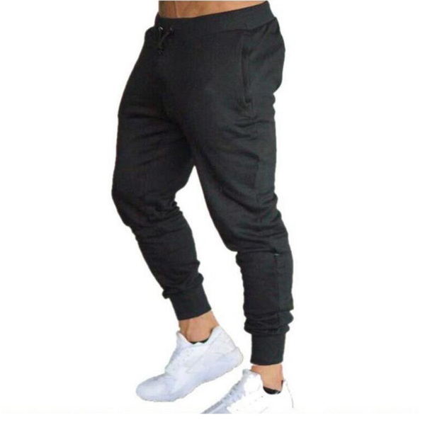 

men's 2021 summer pants jogger trousers spring and autumn casual solid color ankle sports, Black