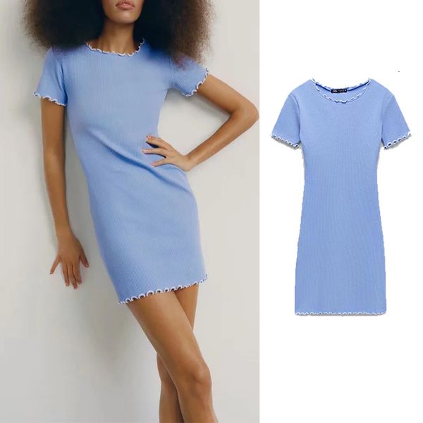 

casual dresses 2021 fashion summer women's contrast color tight dress round neck lace short sleeve waist slim 1ytl, Black;gray