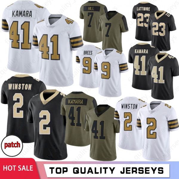 

alvin kamara 2 jameis winston drew brees football jerseys new marquez callaway saintes taysom hill michael thomas marshon lattimore davis or, Black;red