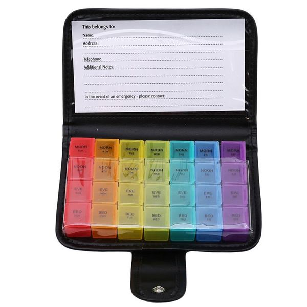 

storage bottles & jars 28 squares weekly 7 days pp tablet holder dispenser organizer container case household candy box