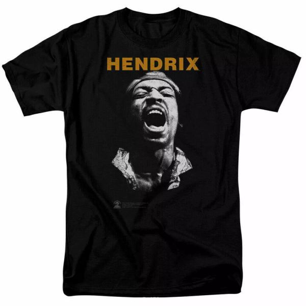 

jimi hendrix listen t shirt licensed rock n roll music band tee black, White;black