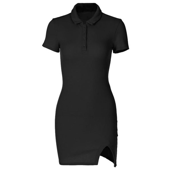 

casual dresses pure color thread short-sleeved fashion temperament package hip slim slimming dress women, Black;gray