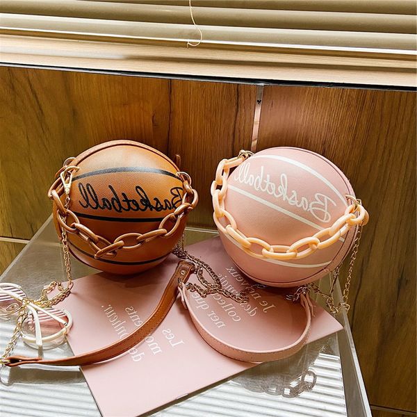 

small round handbag female 2021 popular new chain basketball tide letter messenger