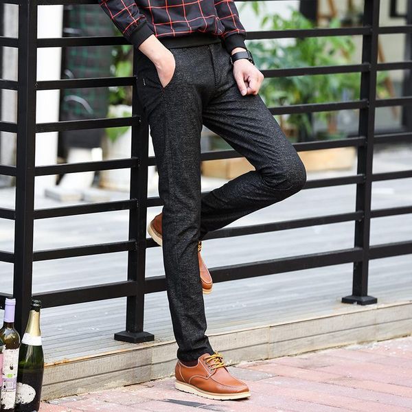 

men's fashion trend straight denim pants slim casual jean skinny trousers jeans, Blue