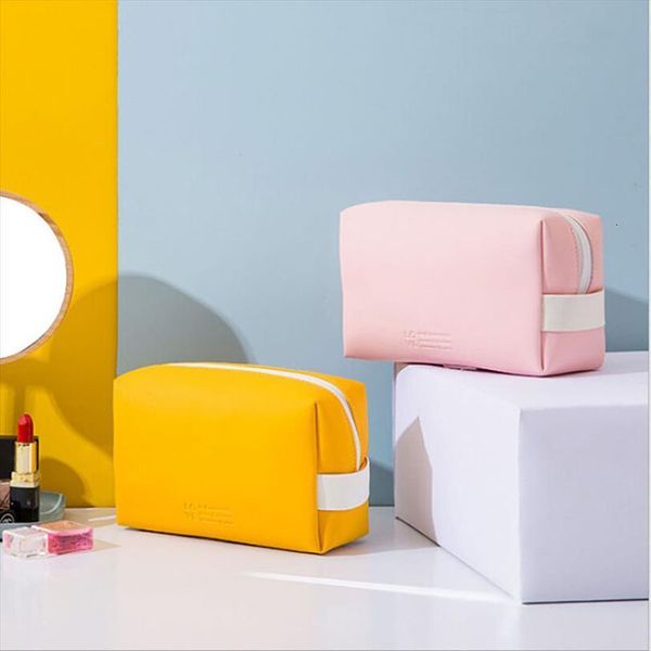 

jelly color travel female cosmetic bags waterproof pu leather matte for makeup