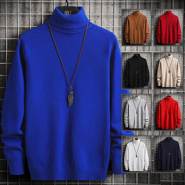 

men's sweaters 2021 high neck sweater long sleeve pullover thin section handsome sports trend warm, White;black