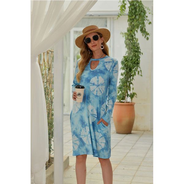 

new casual loose print dress women's autumn wear, White;black