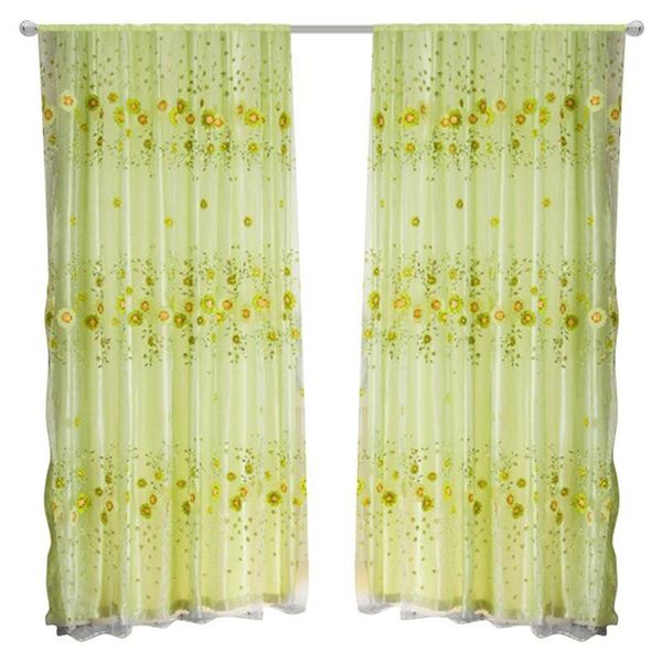 

home bedroom living room wedding party decoration gauze curtain sunflower pattern transparent & drapes