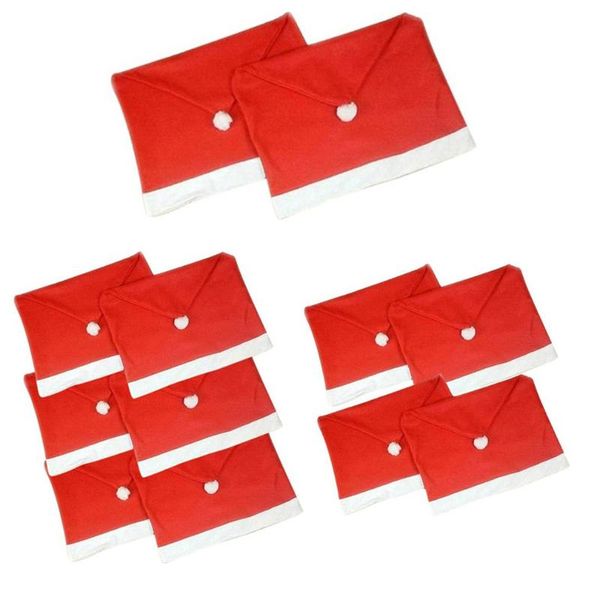 

1/6/8/10/12pcs christmas chair covers santa claus hat dinner back table party decor year suppl