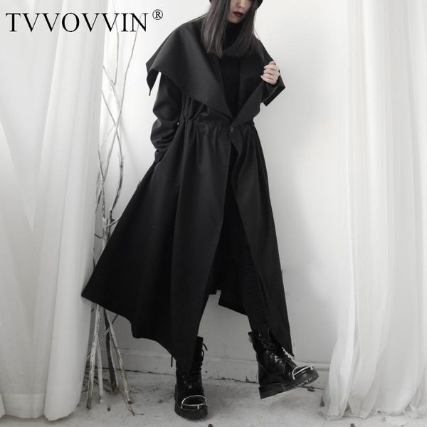 

women's trench coats tvvovvin coat women long sleeve single breasted windbreaker loose black overcoat autumn 2021 kzva, Tan;black