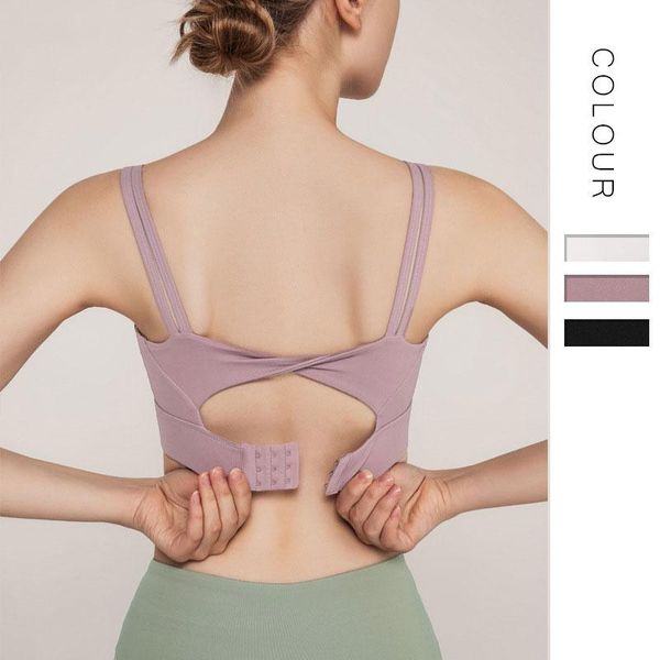 

gym clothing sports bra women high support yoga crop push-up training solid underwear fitness beauty back workout elastic halter, White;black