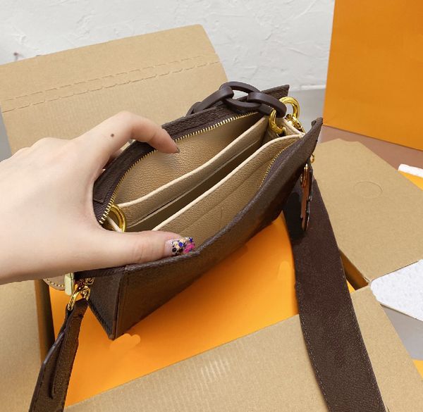 

fashion messenger bag crossbuddy designer wash bags classic letter pattern wide shoulder strap chain handbag women's purse