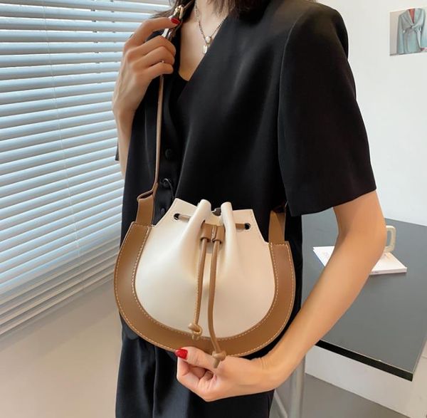 

saddle bags women fashion one-shoulder messenger drawstring bucket bag