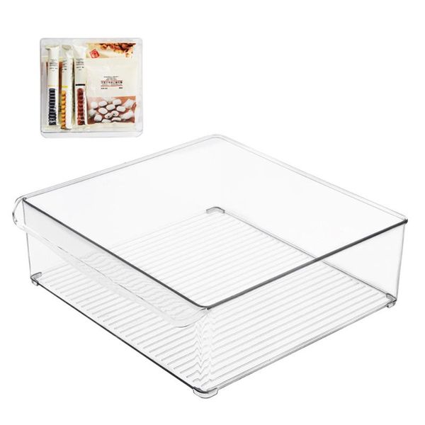 

storage bottles & jars 30x30x10cm transparent food box refrigerator preservation crisper kitchen sorting container (large