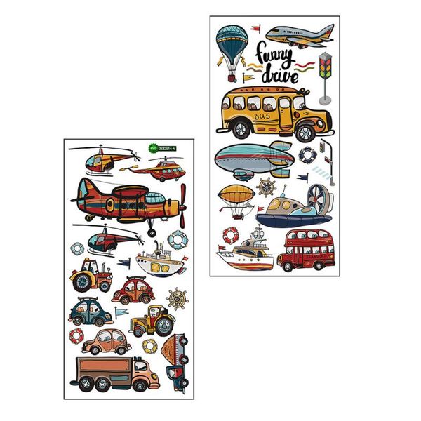 

wall stickers 2 sheets of cartoon creative car self-adhesive airplane