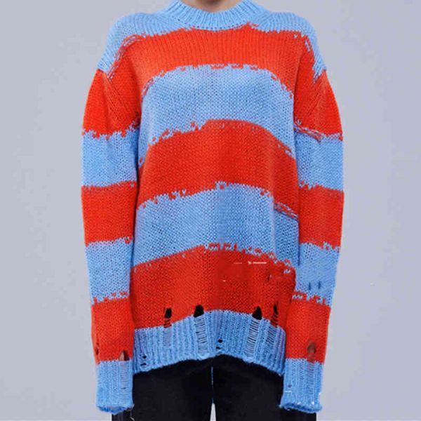 

women's sweaters inÃ­cio outono mulheres moda listras suÃ©ter de malha manga comprida oco buracos senhoras gola redonda roupas pulÃ´ver r, White;black