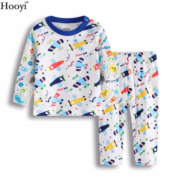 Mode Kämpfer Baby Jungen Kleidung Anzug 100% Baumwolle Jungen Pyjamas Flugzeug Bebe Nachtwäsche Kind Schlaf Sets Lange Mädchen Kleidung 210413