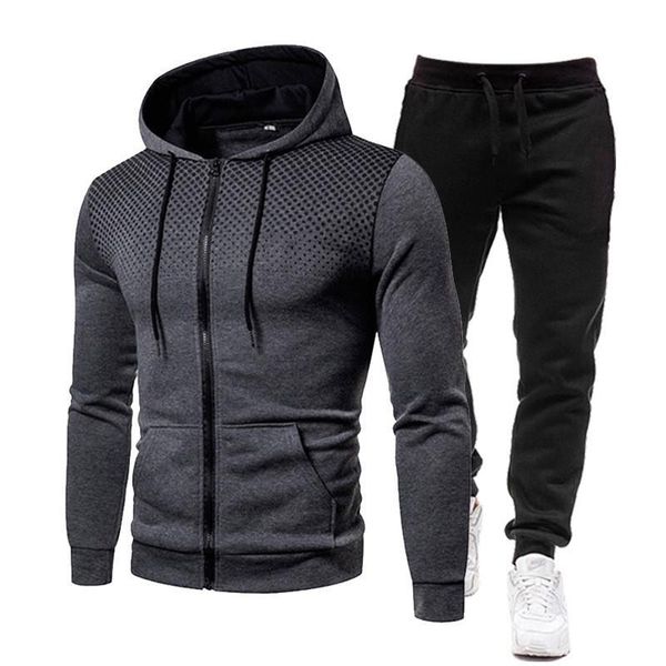 

men's casual sports suit zipper hoodie and pants fleece jacket tracksuit sets 29 orders hoodies & sweatshirts, Black