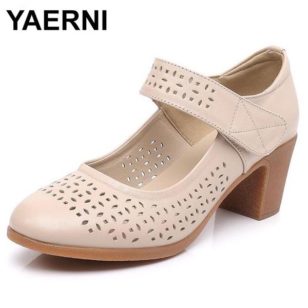 

dress shoes yaerni 2021 genuine leather women high heel pumps e476, Black