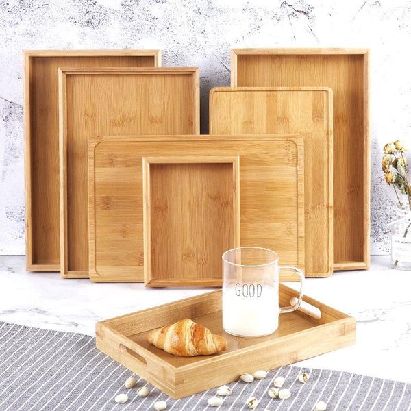 

bamboo wooden rectangular tea tray solid wood home dry cup el dinner plate sp99 hooks & rails