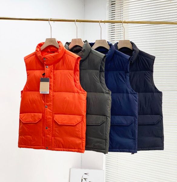 

men's vests 2021 autumn and winter fashion casual outdoor pure color down vest high-quality couples, Black;white