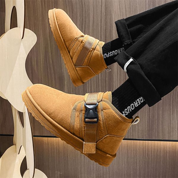 

2021 winter new men's high snow boots plush thickened warm cotton shoes korean version tide bread short, Black