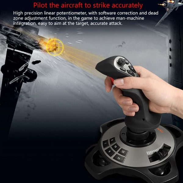 

game controllers & joysticks pxn-2113 flight joystick programmable buttons vibration