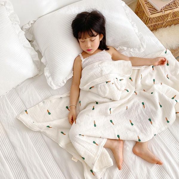 

towel carrot pattern kid hooded baby cotton bath bathrobe cloak receiving blanket kids 70*140cm