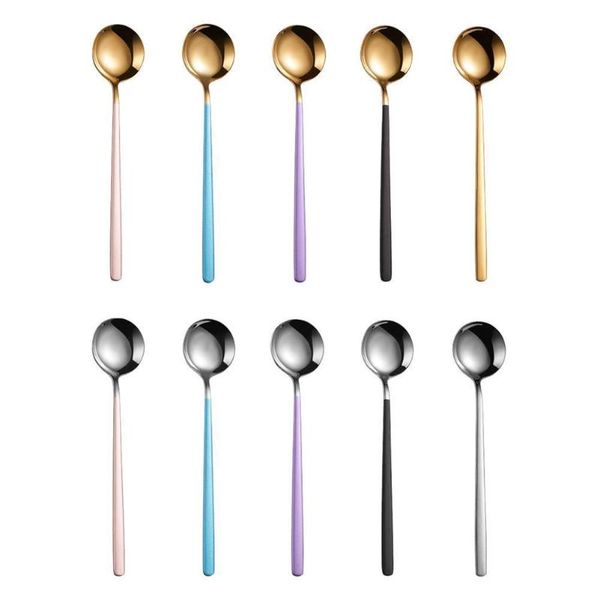 

spoons steel coffee spoon with long handle ice size home drinking tea 19cm kitchen flatwar g9u4