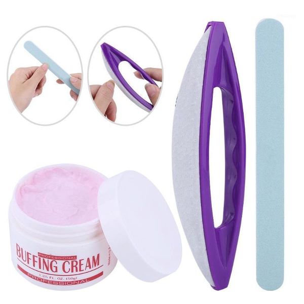 

3pcs/set nail art waxing polishing grinding buffing cream buffer manicure kit1