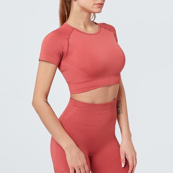 

yoga outfit nice women seamless set gym clothing fitness high waist leggings crop shirts sport suits workout pants active wear
