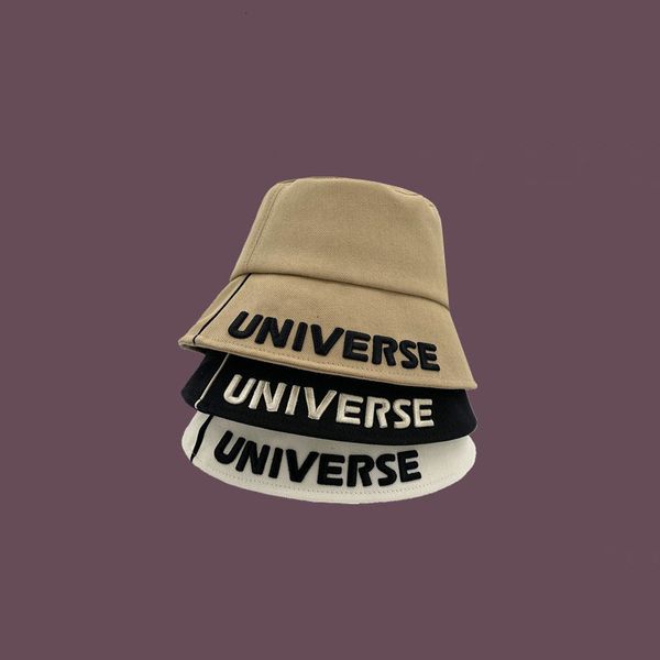 

design of literature and art niche simple letter stereo embroidered fisherman's hat