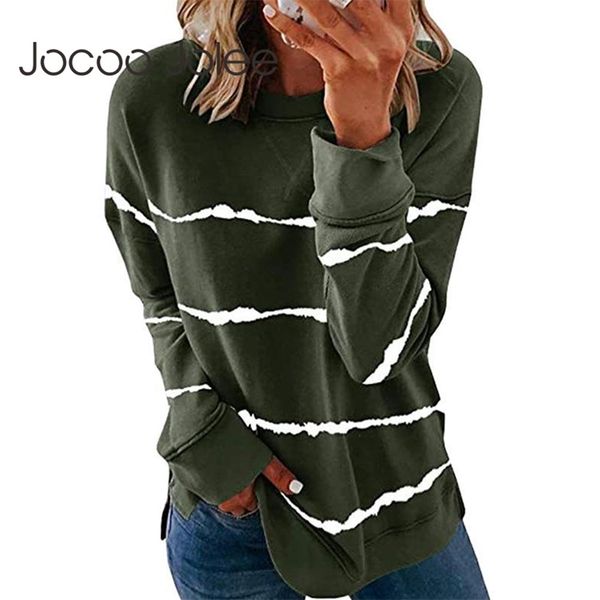 

women casual striped loose hoodies spring long sleeve o neck harajuku sweatshirt elegant pullovers plus size 210416, White;black